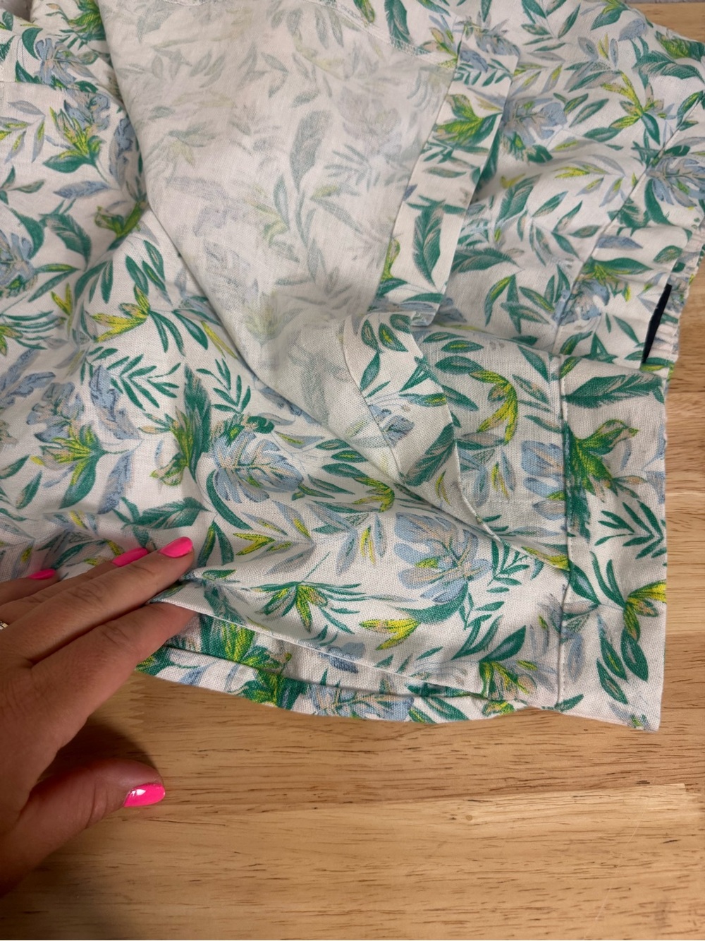 Ellen Tracy Linen Skort Skirt Shorts Green Leaf - Picture 10 of 11